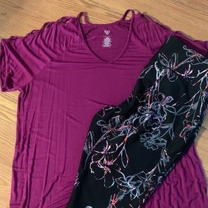 Lane Bryant LIVI ACTIVE top and capri leggings